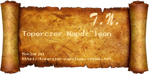 Toperczer Napóleon névjegykártya